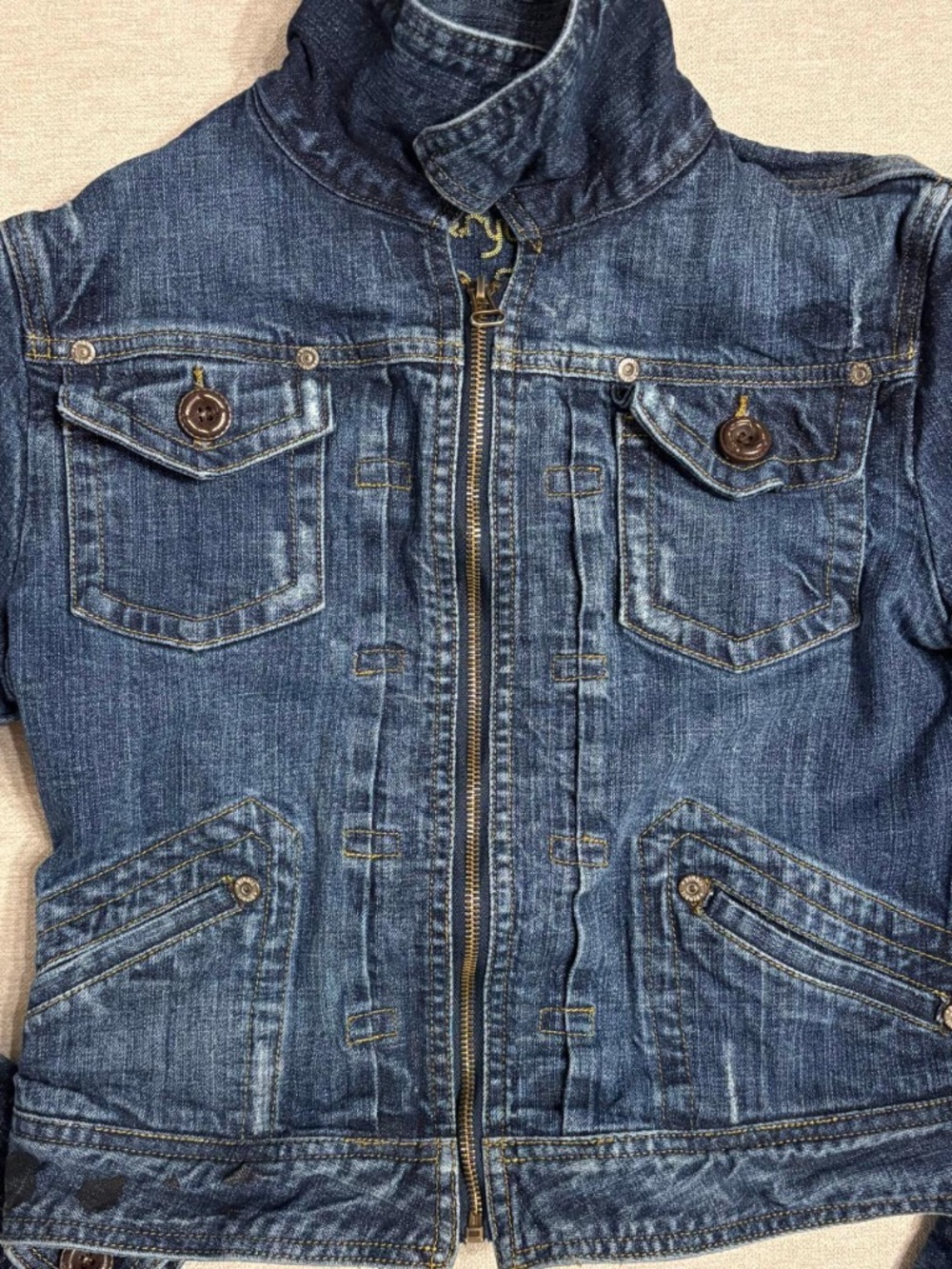 ♡ Retro Biker Denim Zip Up Jacket ♡
